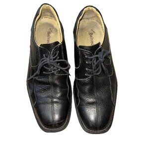 Belvedere Bay Bridge Black Pebbled Leather Lace Up Oxford Shoes Size 8.5 D